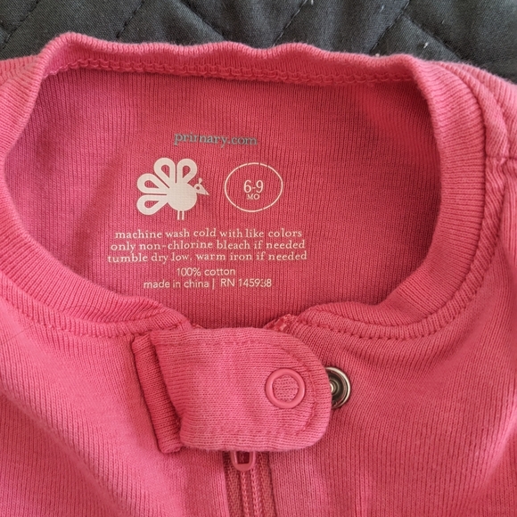 3/$20 Primary Zip Footed Onesie - Picture 2 of 3